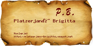 Platzerjanó Brigitta névjegykártya